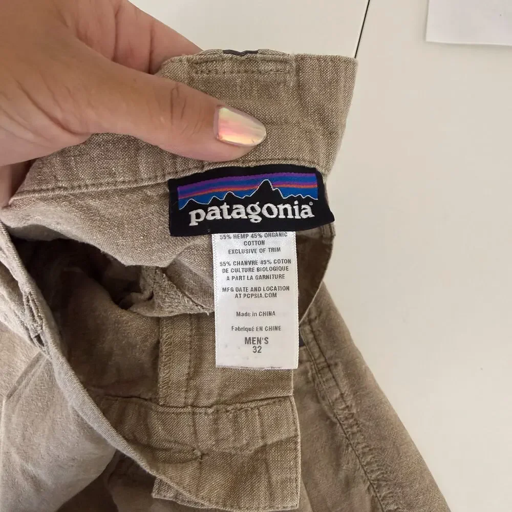 Patagonia Mens Back Step Shorts Hemp Blend 9L Beige - 32